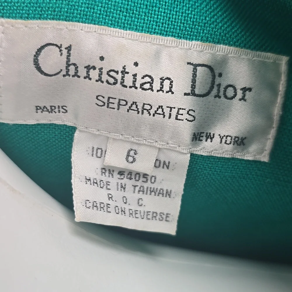 Christian Dior Vintage Teal Skirt Set‎